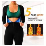 LMCOB Full Body Sauna Suit for Women Waist Trainer Sweat Jumpsuit Waist Trainers Workout Sauna Suits Women(LYBH70023-01-XXL) - Retail: $25