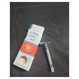 MERKUR FUTUR 700 Adjustable Double Edge Safety Razor - Matte Chrome, Adjustable Razor With Dial, Made in Germany, Plastic-Free, Snap-On Cap Design, Straight Bar