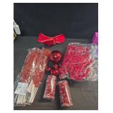 Red Christmas Decor Lot