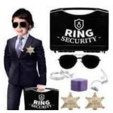 Huwane Ring Security Wedding Ring Bearer Gifts Box Set Include Ring Security Badges, Acoustic Earpiece Tube, Rings Bearer Sunglass, Wedding Rings Box with 2 Rings