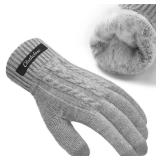 Clothclose Thicken Winter Gloves Women Knit Wool Warm Gloves for Women Touchscreen Thermal Gloves Fleece lined Elastic Women
