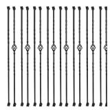 Sidasu 16-Pack Wrought Iron Balusters for Staircase, Hollow Single Basket with Double Twist 1/2" Square Metal Balusters with 32Pcs Baluster Swivel Shoes  - Retail: $97