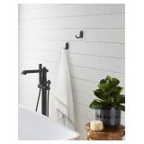 Amerock H37008MB | Benton Double Prong Decorative Wall Hook | Matte Black Hook for Coats, Hats, Backpacks, Bags | Hooks for Bathroom, Bedroom, Closet, Entryway, Laundry Room, Office - Retail: $17