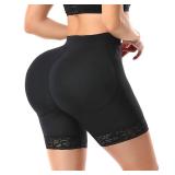 POP CLOSETS Women Butt Lifter Padded Lace Shapewear Thicker Butt Enhancer Control Panties Seamless Fake Buttock Underwear, Black, Large - Retail: $46