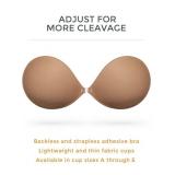 Wingslove Adhesive Bra Reusable Strapless Self Silicone Push-up Invisible Sticky Bras for Backless Dress (Camel,D) - Retail: $19