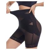 Dulchany Shapewear Tummy Control for Women Body Shaper Shorts High Waisted Butt Lifting Panties Girdle Underwear Black Large  - Retail: $16