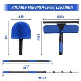 26FT Window Washing Kit with Extension Pole,High Reach Duster Kit,Cobweb Duster with 5-20FT Telescoping Pole,2 in 1 Window Cleaning Squeegee Kit for Outdoor and Indoor Cleaning (NO SQUEEGEE) - Retail: