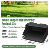 Upgraded 48388 Hopper Bag Assembly, Lawn Bag Fit for agri-Fab 42" Tow Lawn Sweeper Parts, Leaf Sweeper Bag Replacement for 45-0320 Lawn Sweeper - Retail: $63