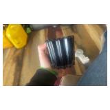 Brown Glass Scalloped Candle Holder