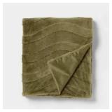 Pillowfort Green Wave Kids Plush Throw Blanket