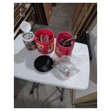 Folgers Coffee Container with Hardware Parts