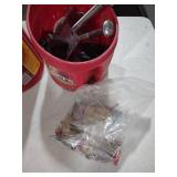 Folgers Coffee Container with Hardware Parts