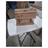 Handcrafted Cedar Bird Feeder with Metal Basket