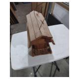 Handcrafted Cedar Bird Feeder with Metal Basket