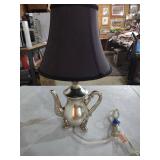 Decorative Silver Teapot Table Lamp