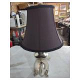 Decorative Silver Tea Pot Lamp with Black Shade