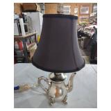 Decorative Silver Tea Pot Lamp with Black Shade