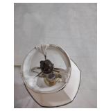 Decorative Silver Teapot Lamp with White Shade