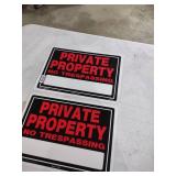 Private Property No Trespassing Signs - Set of 2