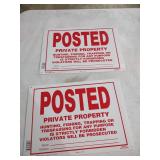 Posted Private Property No Trespassing Signs - Set of 2