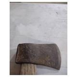 Early American Hand Forged Axe Head with Handle