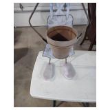 Metal Garden Planter Figure with Yellow Hat