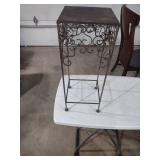 Decorative Metal Plant Stand with Wooden Top