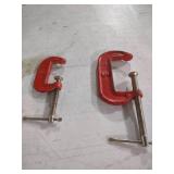 Red Steel C-Clamps Set of 2