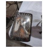 Ornate Silver Plated Serving Tray with Stand