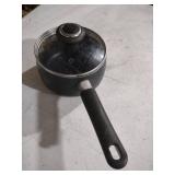 Black Enamel Saucepan with Glass Lid