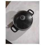 Black Non-Stick Cooking Pot with Glass Lid