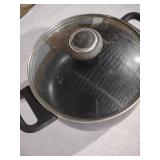Black Non-Stick Cooking Pot with Glass Lid