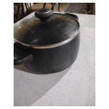 Black Non-Stick Cooking Pot with Glass Lid