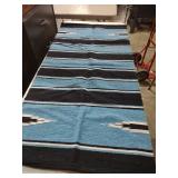 Southwestern Style horse blanket - Blue and Black Striped Pattern