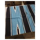 Southwestern Style horse blanket - Blue and Black Striped Pattern