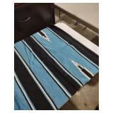 Southwestern Style horse blanket - Blue and Black Striped Pattern