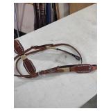 Western Leather Horse Bridle with Basket Weave and Silver Studs