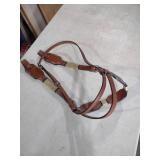 Western Leather Horse Bridle with Basket Weave and Silver Studs