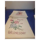 Hand Embroidered Wednesday Tea Towels Set