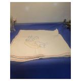 Embroidered Duck Baby tea towel