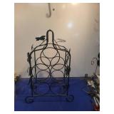 Decorative Metal Wine Rack with Grape Motif