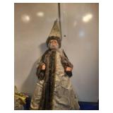 Silver and Gold Christmas Wizard Figurine