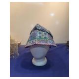 Geometric Pattern Embroidered Sun Hat