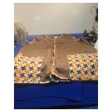 Brown and Orange Cross Pattern smock