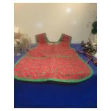 Christmas Print Apron with Green Trim