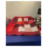 Red and White Patchwork apron