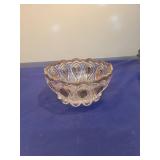 Cut Crystal Bowl with Gold Trim