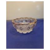 Pressed Glass Bowl with Gold Trim