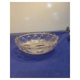 Clear Glass Serving Bowl with Scalloped Edge