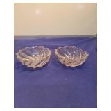 Pressed Glass Swirl Pattern Salt Cellars